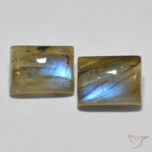 6.40ctw Naturel Multicolore Labradorite, Baquette, Translucide