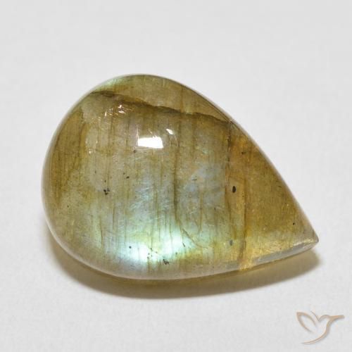 Labradorite Multicolore naturelle En forme de poire, 11.89 ct, Translucide