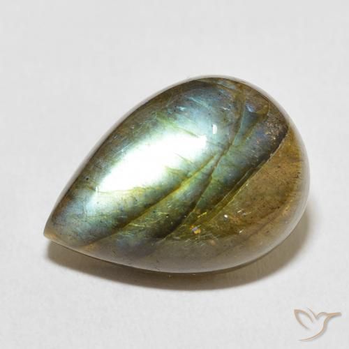 12.03ct Naturel Multicolore Labradorite, En forme de poire, Translucide