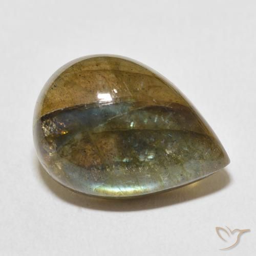 Labradorite Multicolore naturelle En forme de poire, 12.03 ct, Translucide
