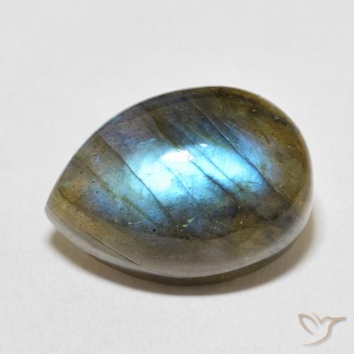 15.01ct Naturel Multicolore Labradorite, En forme de poire, Translucide