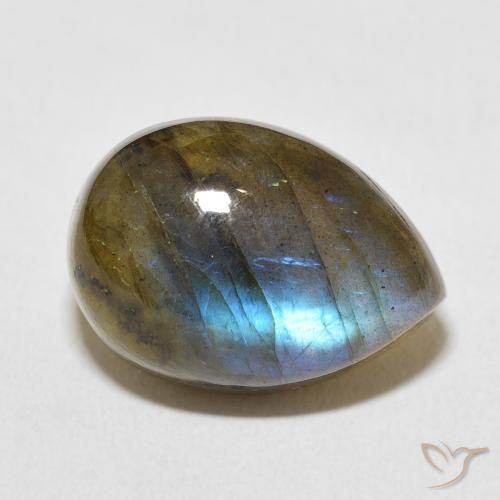 Labradorite Multicolore naturelle En forme de poire, 15.01 ct, Translucide
