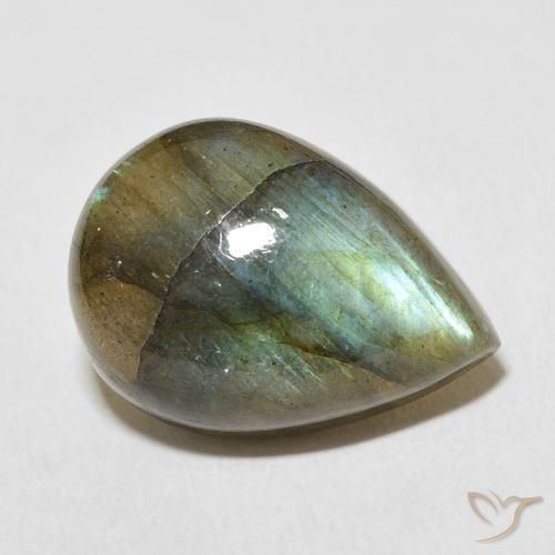 Labradorite Multicolore naturelle En forme de poire, 12.62 ct, Translucide