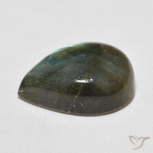 Labradorite Multicolore naturelle En forme de poire, 12.62 ct, Translucide