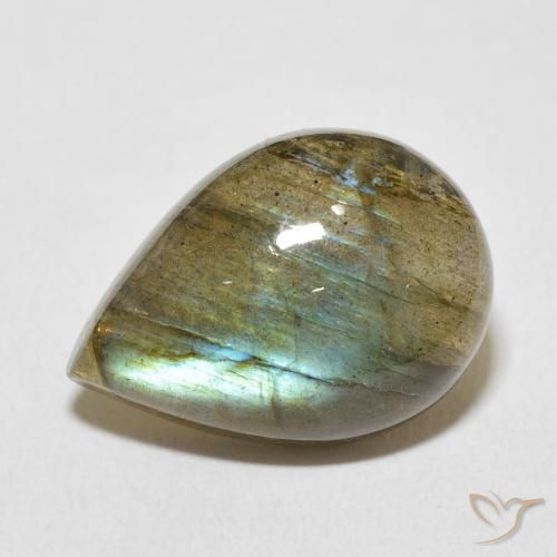 11.65ct Naturel Multicolore Labradorite, En forme de poire, Translucide