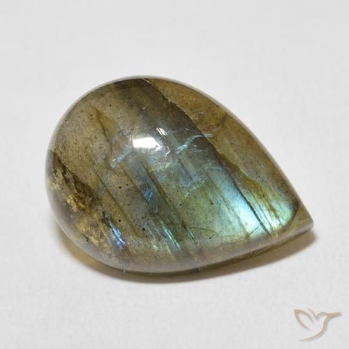 Labradorite Multicolore naturelle En forme de poire, 11.65 ct, Translucide