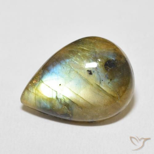 9.85ct Naturel Multicolore Labradorite, En forme de poire, Opaque