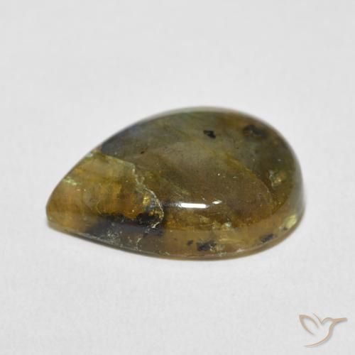 Labradorite Multicolore naturelle En forme de poire, 9.85 ct, Opaque