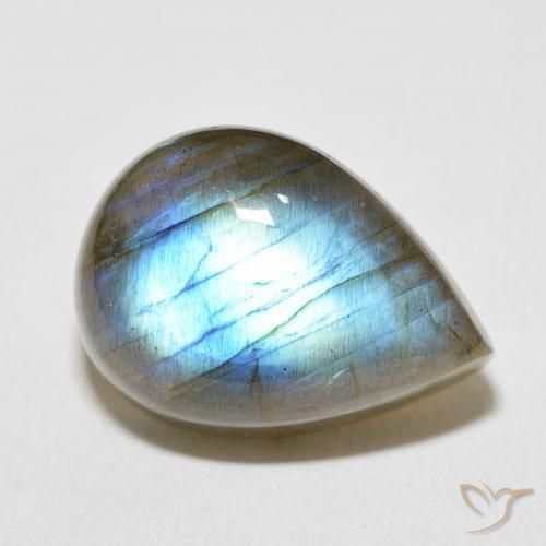 Labradorite Multicolore naturelle En forme de poire, 13.99 ct, Opaque