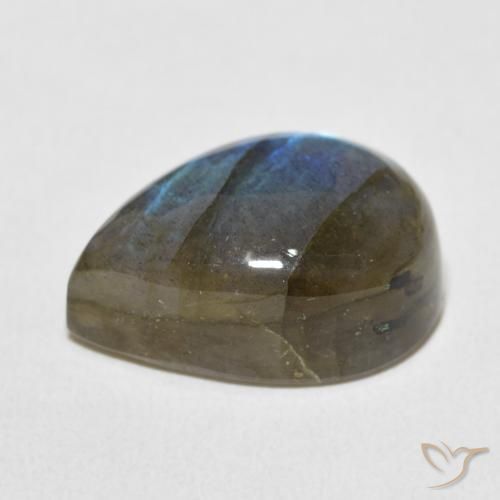 Labradorite Multicolore naturelle En forme de poire, 13.99 ct, Opaque
