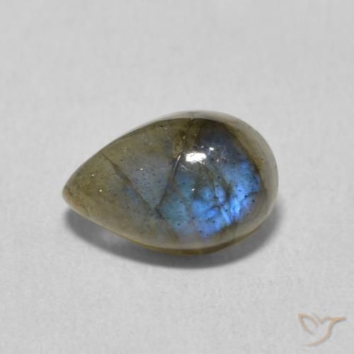 1.81ct Naturel Multicolore Labradorite, En forme de poire, Translucide