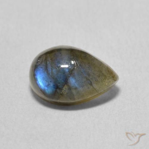 Labradorite Multicolore naturelle En forme de poire, 1.81 ct, Translucide