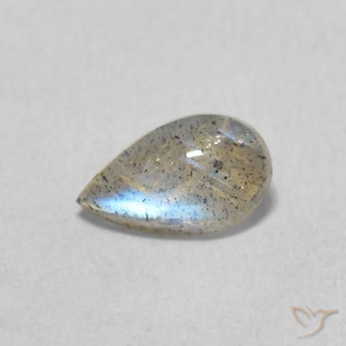 0.56ct Naturel Multicolore Labradorite, En forme de poire, Transparent