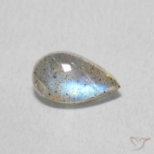 Labradorite Multicolore naturelle En forme de poire, 0.56 ct, Transparent