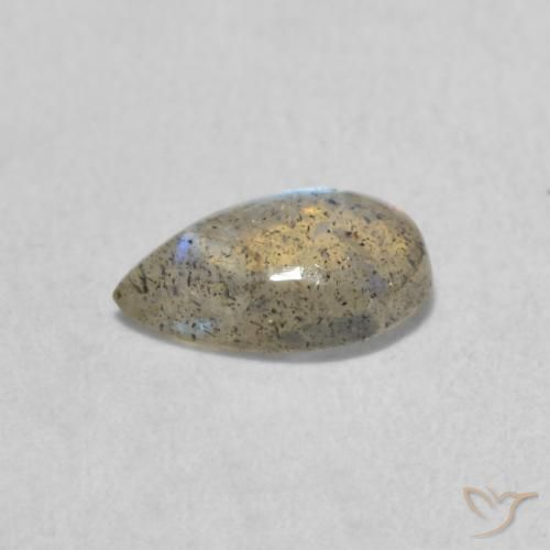 Labradorite Multicolore naturelle En forme de poire, 0.56 ct, Transparent