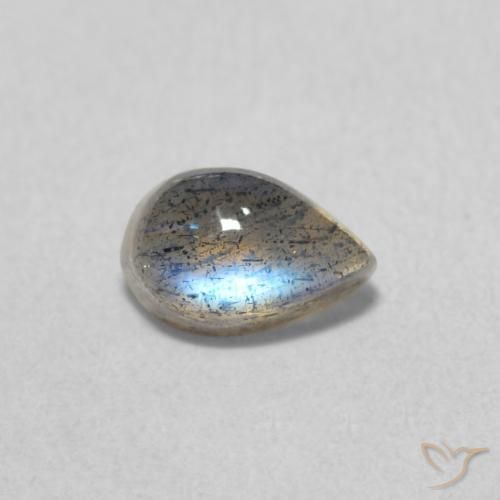 Labradorite Multicolore naturelle En forme de poire, 0.61 ct, Translucide