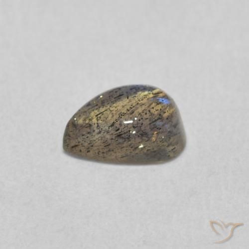 Labradorite Multicolore naturelle En forme de poire, 0.61 ct, Translucide