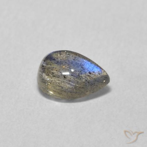 Labradorite Multicolore naturelle En forme de poire, 0.54 ct, Translucide