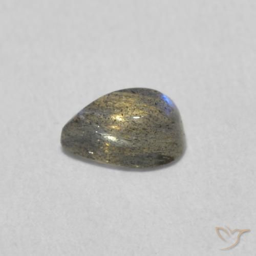 Labradorite Multicolore naturelle En forme de poire, 0.54 ct, Translucide