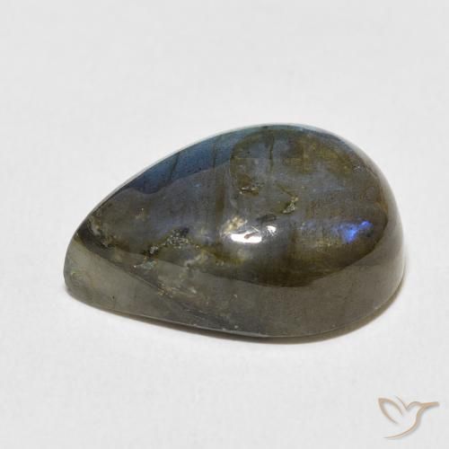 Labradorite Multicolore naturelle En forme de poire, 13.03 ct, Opaque