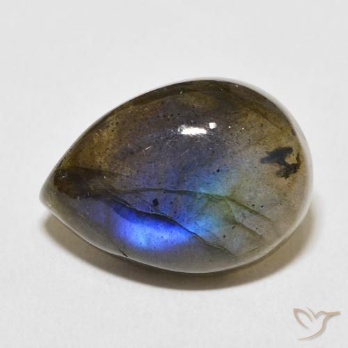 13.08ct Naturel Multicolore Labradorite, En forme de poire, Translucide