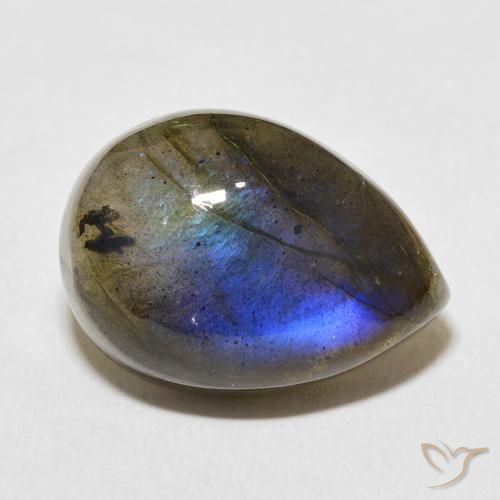 Labradorite Multicolore naturelle En forme de poire, 13.08 ct, Translucide