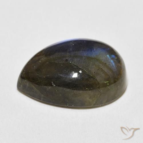Labradorite Multicolore naturelle En forme de poire, 13.08 ct, Translucide