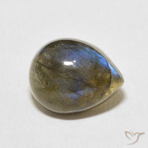 Labradorite Multicolore naturelle En forme de poire, 4.00 ct, Translucide