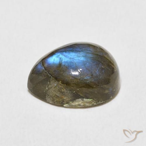 Labradorite Multicolore naturelle En forme de poire, 4.00 ct, Translucide
