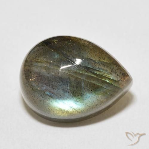 Labradorite Multicolore naturelle En forme de poire, 11.20 ct, Translucide