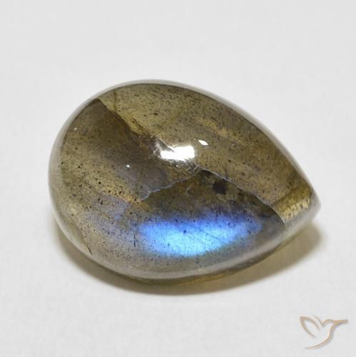 Labradorite Multicolore naturelle En forme de poire, 10.55 ct, Translucide