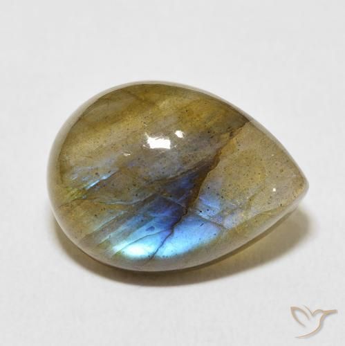 Labradorite Multicolore naturelle En forme de poire, 9.34 ct, Translucide