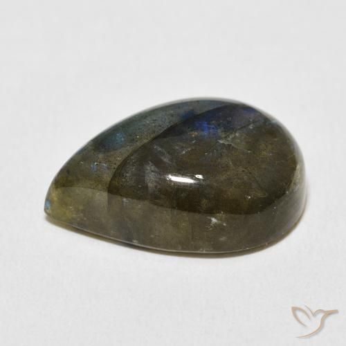 Labradorite Multicolore naturelle En forme de poire, 11.39 ct, Translucide