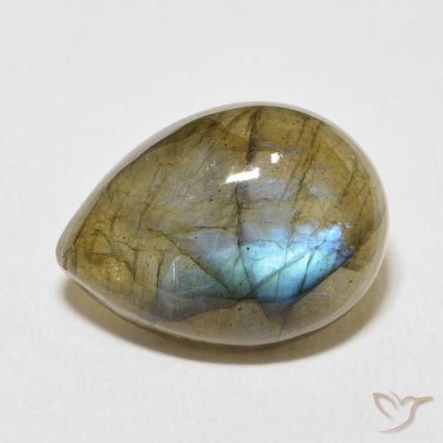 8.95ct Naturel Multicolore Labradorite, En forme de poire, Translucide