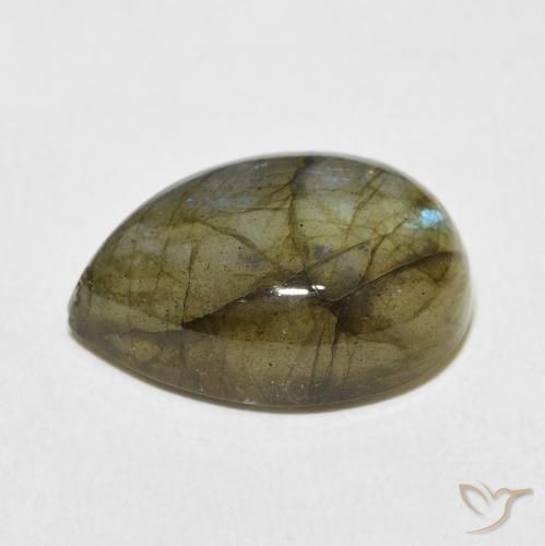 Labradorite Multicolore naturelle En forme de poire, 8.95 ct, Translucide