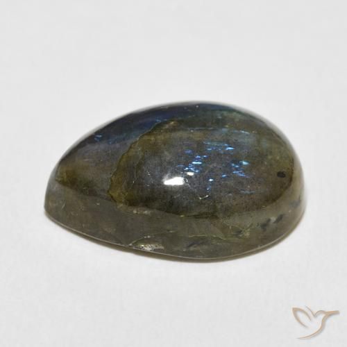 Labradorite Multicolore naturelle En forme de poire, 12.70 ct, Translucide