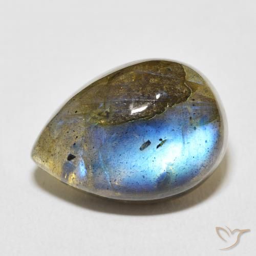 13.81ct Naturel Multicolore Labradorite, En forme de poire, Translucide