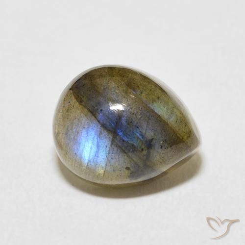 Labradorite Multicolore naturelle En forme de poire, 4.24 ct, Translucide