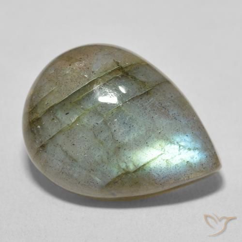 Labradorite Multicolore naturelle En forme de poire, 16.02 ct, Translucide