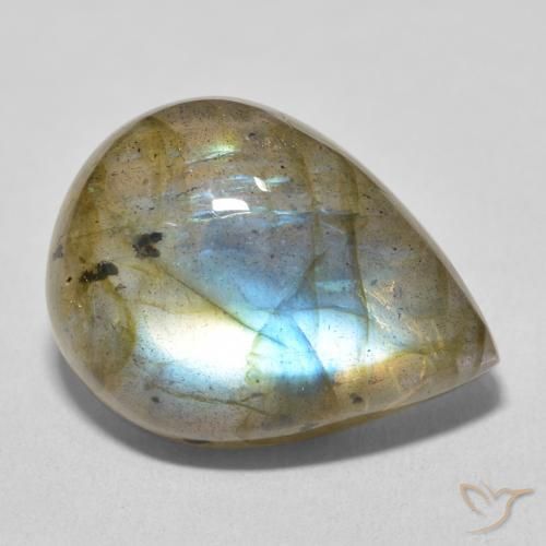 Labradorite Multicolore naturelle En forme de poire, 16.32 ct, Translucide