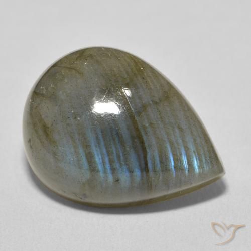 Labradorite Multicolore naturelle En forme de poire, 17.20 ct, Translucide