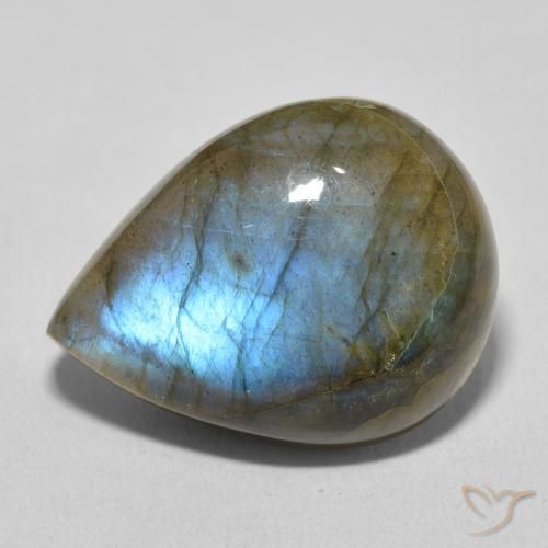 16.16ct Naturel Multicolore Labradorite, En forme de poire, Translucide