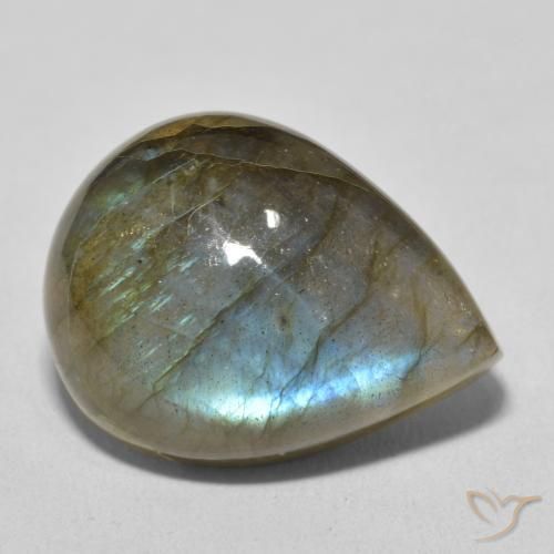 Labradorite Multicolore naturelle En forme de poire, 16.16 ct, Translucide