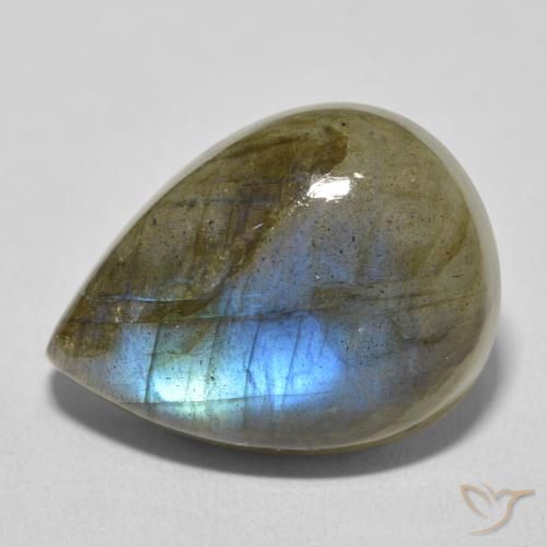 16.75ct Naturel Multicolore Labradorite, En forme de poire, Translucide