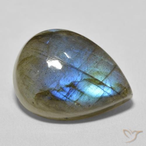 Labradorite Multicolore naturelle En forme de poire, 16.75 ct, Translucide