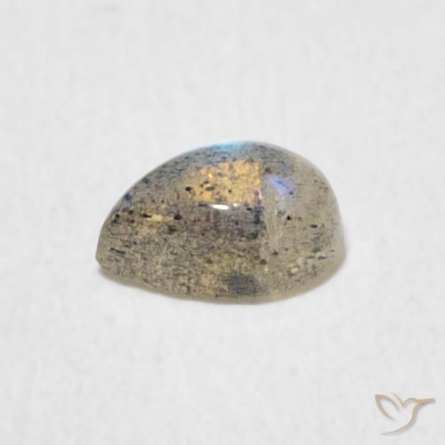 Labradorite Multicolore naturelle En forme de poire, 0.47 ct, Translucide