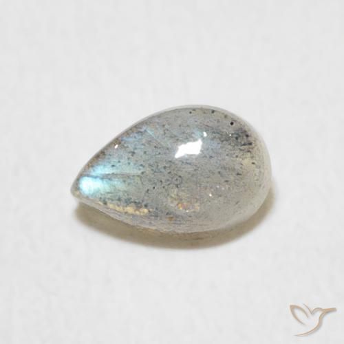 0.60ct Naturel Multicolore Labradorite, En forme de poire, Translucide