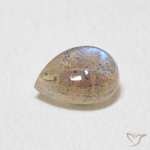 0.56ct Naturel Multicolore Labradorite, En forme de poire, Translucide