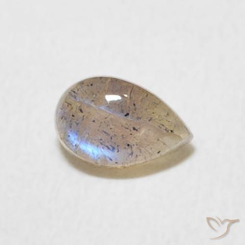 Labradorite Multicolore naturelle En forme de poire, 0.56 ct, Translucide