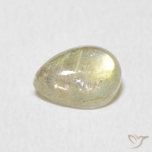 Labradorite Multicolore naturelle En forme de poire, 0.68 ct, Translucide